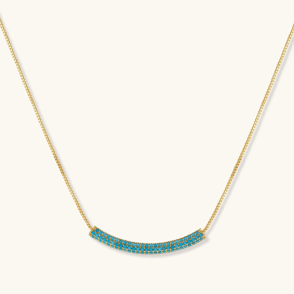 Azure Curve curved pendant necklace on its own