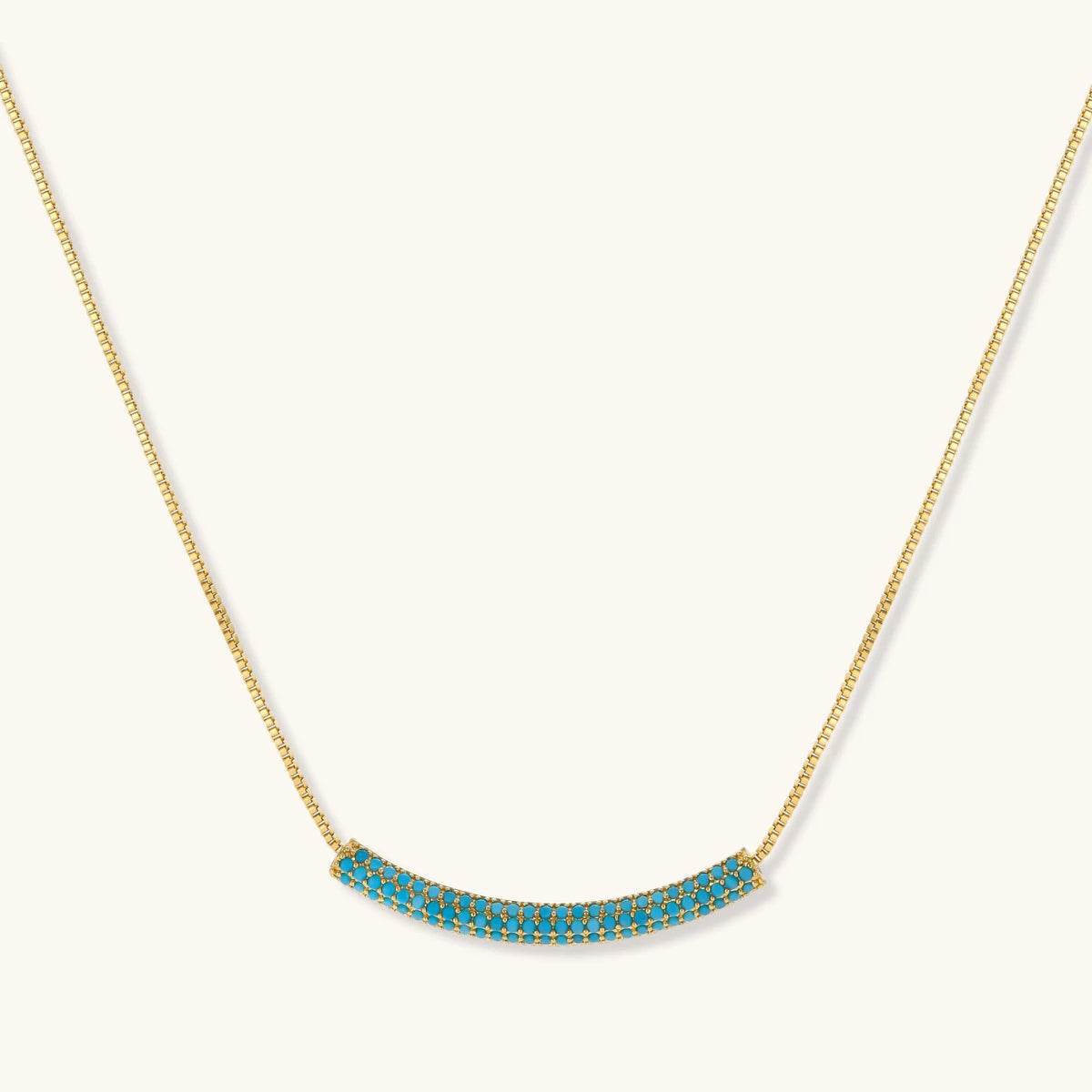 Azure Curve curved pendant necklace on its own